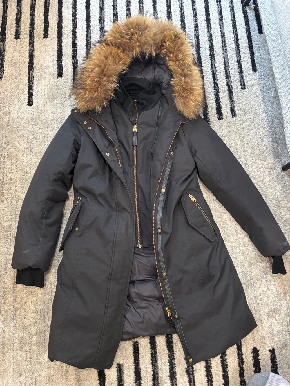 Mackage Harlowe Down Coat with raccoon fur.